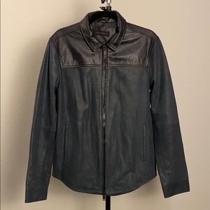 John Varvatos Leather & Suede Shacket